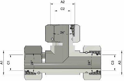 METRIČKI T-CONNECTOR (24º )
