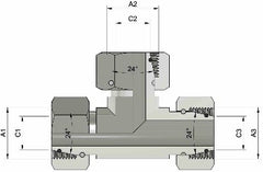 METRIČKI T-CONNECTOR (24º )
