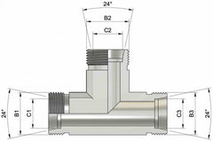 METRIČKI T-CONNECTOR (navrtka/muški navoj/navrtka)